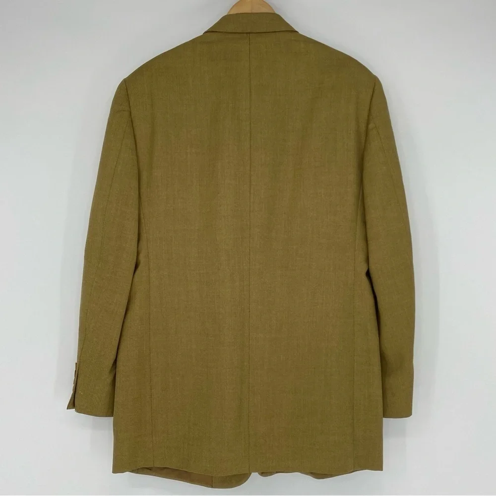 Vtg Stewart Hall Golden Wheat 3 button Men's Italian Made Suit Jacket size 42L